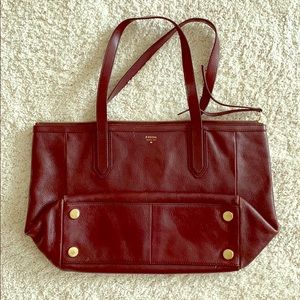 Fossil Burgundy Tote
